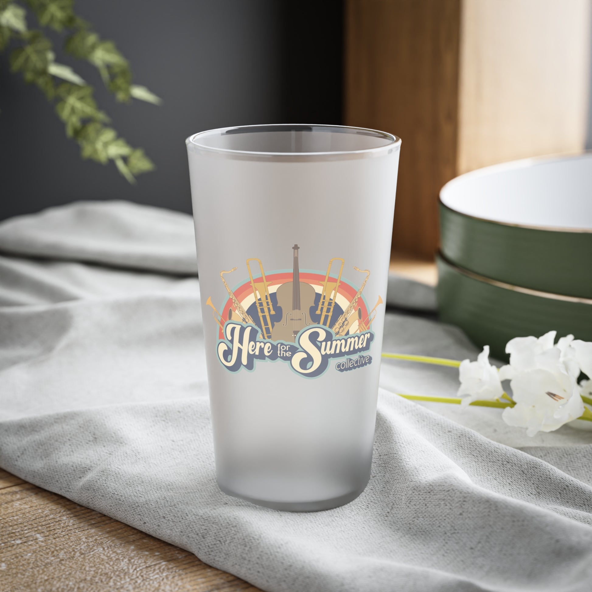 Custom 16 oz Frosted Beer Glass, Personalized Frosted Beer Mug